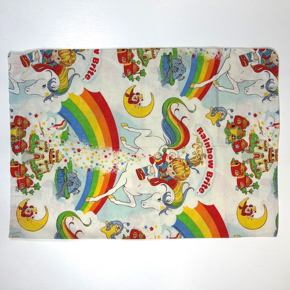 Vintage 1983 Rainbow Brite Hallmark Standard Pillowcase Starlite 80s Cartoon